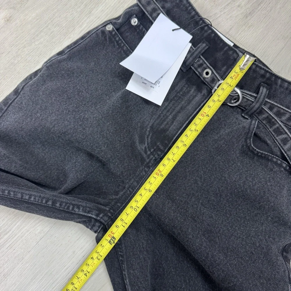 3.1 Phillip Lim High Rise Wide Leg Belted Jeans Womens 0 Washed‎ Black $475